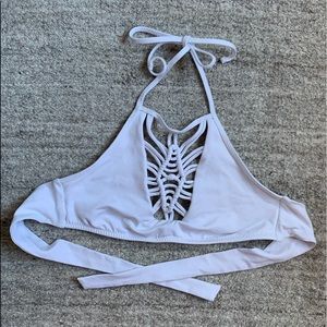 rebecca virtue white halter swim
